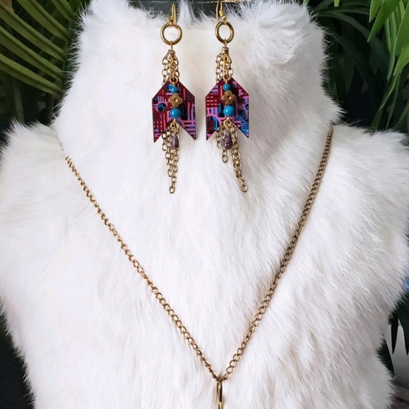 Zia Cross Chevron Earrings - Picture 6 of 6